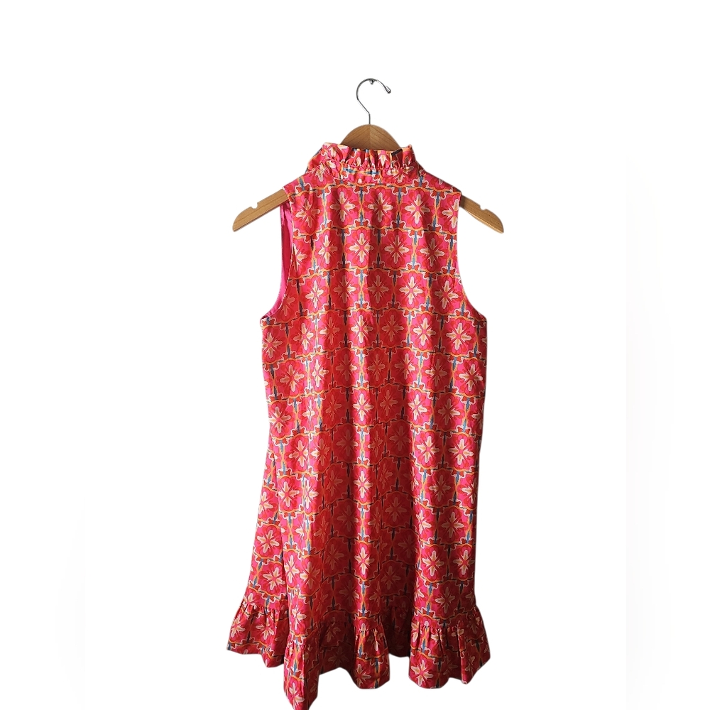 SSYS The LABEL Sawyer Sleeveless Ruffle Neck Pink Patterned Dress SZ XS - Picture 4 of 9